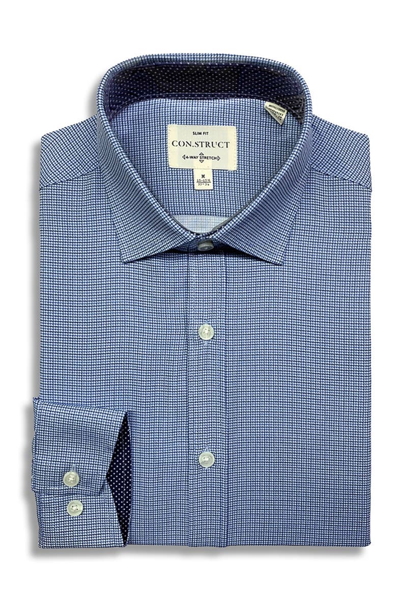 CONSTRUCT 4-Way Stretch Slim Fit Small Print Dress Shirt, Main, color, 