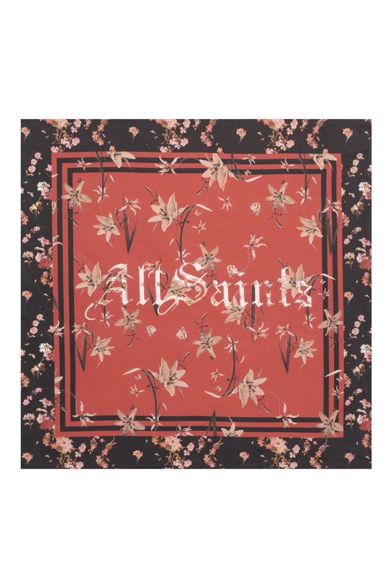 Perta Silk Twill Scarf, Main, color, BROWN MULTI