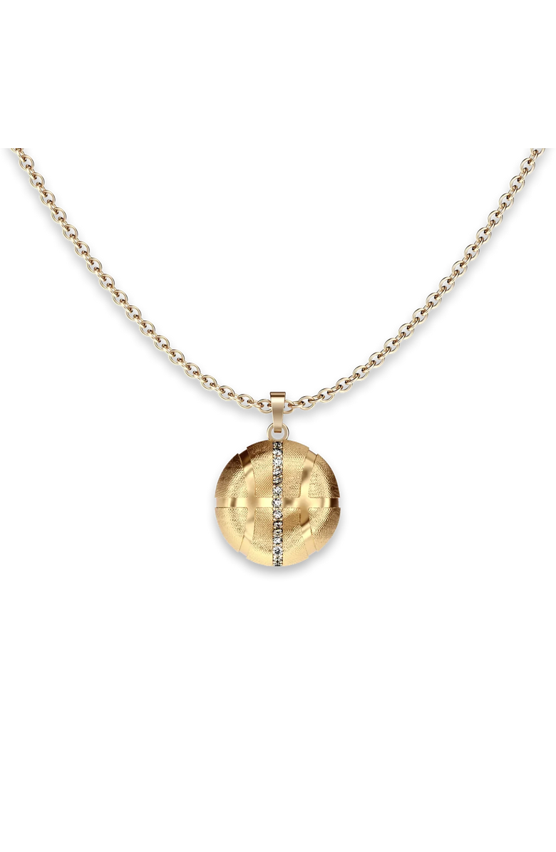PASCAL The Basketball Leaking Ball Linear Diamond Necklace, Main, color, Gold / White Diamond