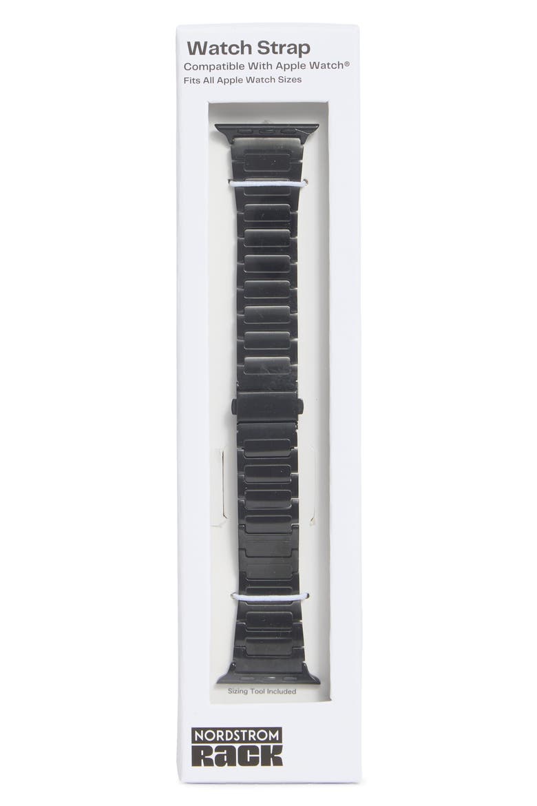 Apple Watch® Linked Watchband, Main, color, BLACK- STAINLESS