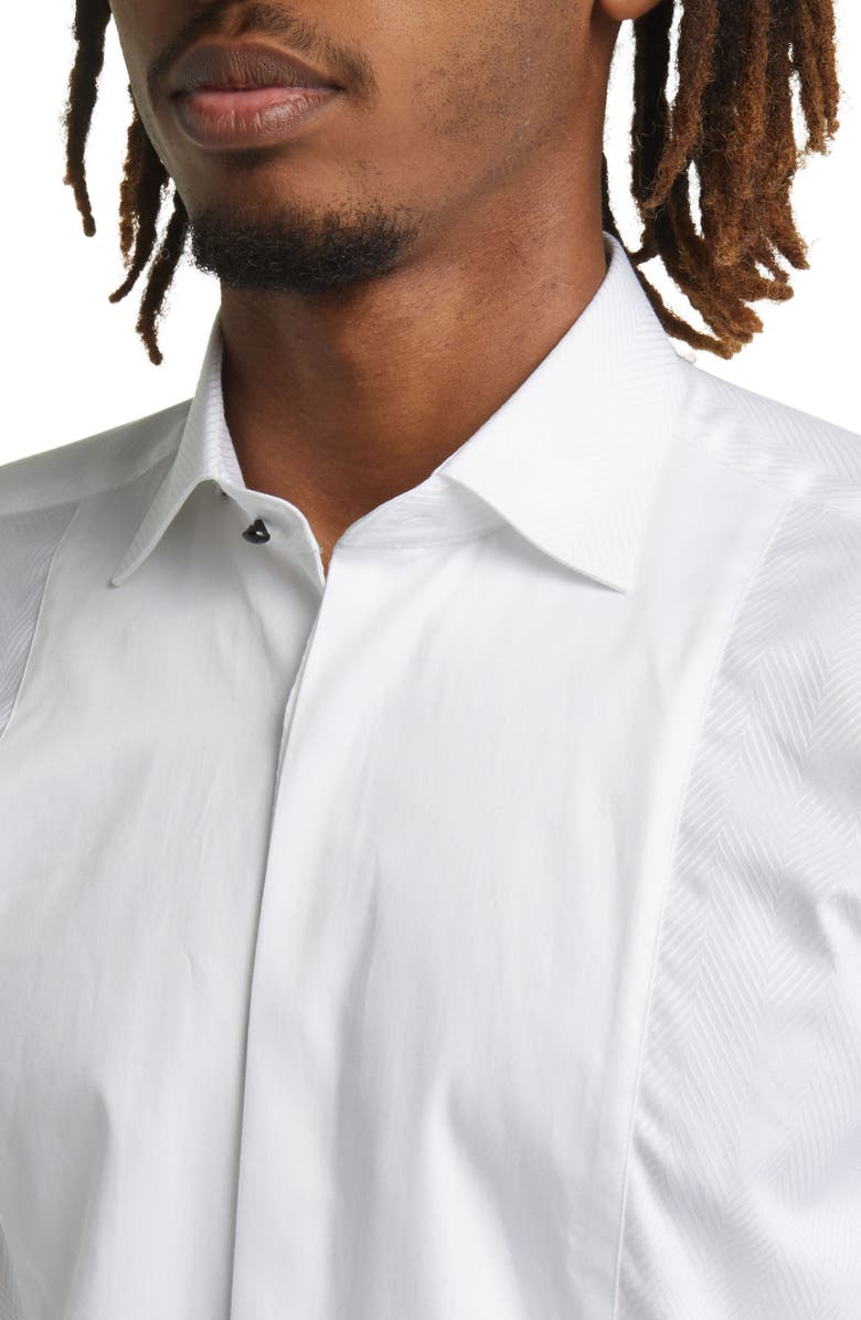 Maceoo Fibonacci Angled Lines Regular Fit Cotton Button-Up Shirt, Alternate, color, White