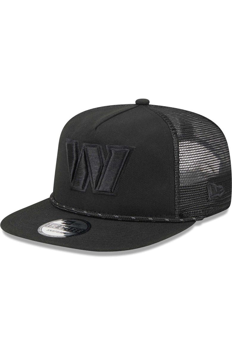 New Era Men's New Era Black Washington Commanders Illumination Golfer Snapback Trucker Hat, Main, color, 