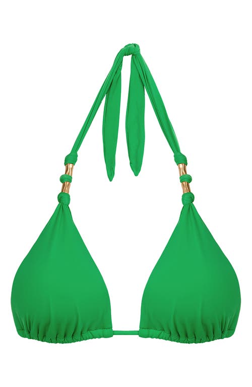 Vix Swimwear Paula Triangle Bikini Top In Green