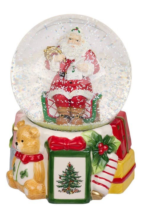 Christmas Tree Santa Claus Musical Snow Globe