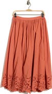 Nordstrom Schiffly Cotton Eyelet Midi Skirt