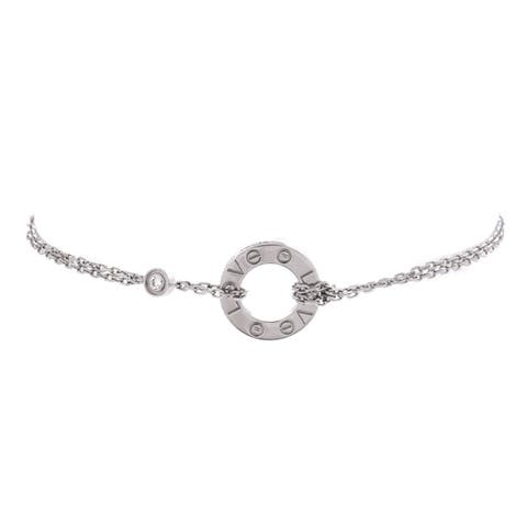 2 Diamonds Love Bracelet 18K White Gold with Diamonds