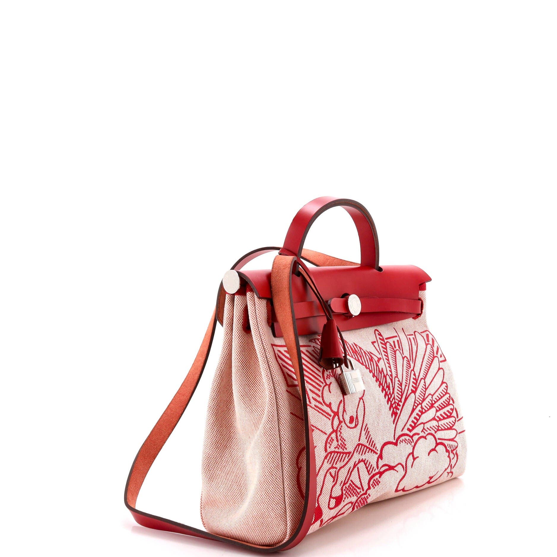 Herbag Zip Pegase Pop Toile and Leather 31, Alternate, color, Rouge Piment