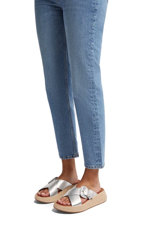 Fitflop F-mode Platform Slide Sandal In Silver