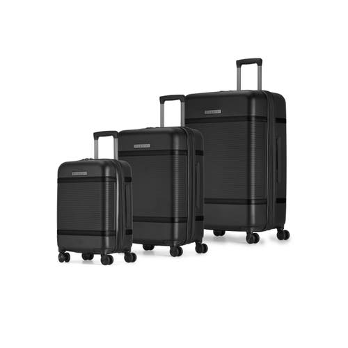 bugatti Wellington 3 Piece Hardside Luggage Set with TSA Lock in Black 