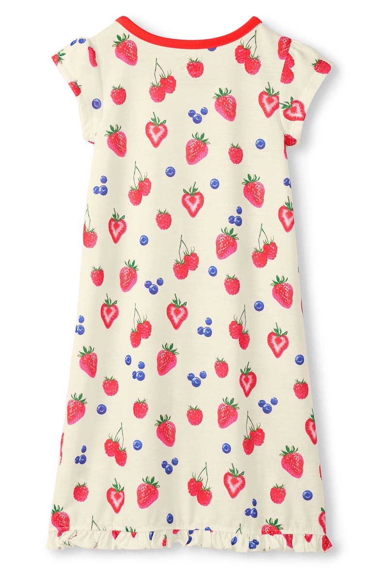 Kids' Summer Berries Ruffle Hem Nightgown, Alternate, color, CREAM