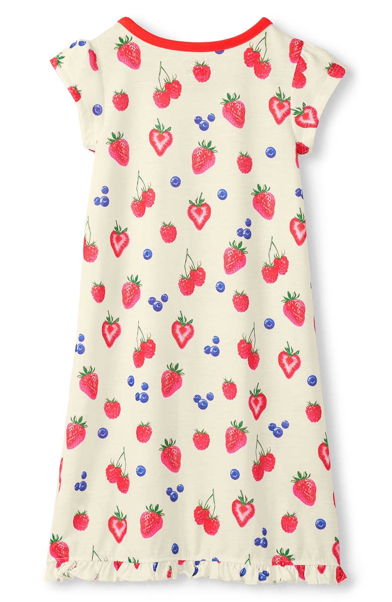 Hatley Kids' Summer Berries Ruffle Hem Nightgown, Alternate, color, Cream