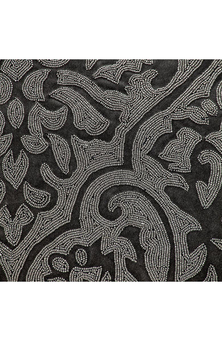 PARKLAND COLLECTION Carmela Beaded Velvet Throw Pillow, Alternate, color, Gray