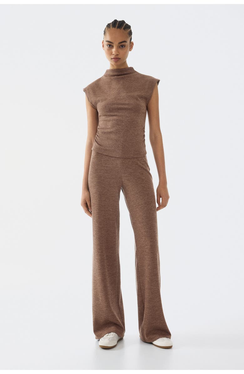H&M Straight-leg Jersey Trousers, Alternate, color, Brown Melange
