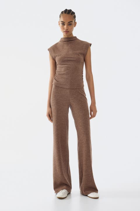 Straight-leg jersey pants
