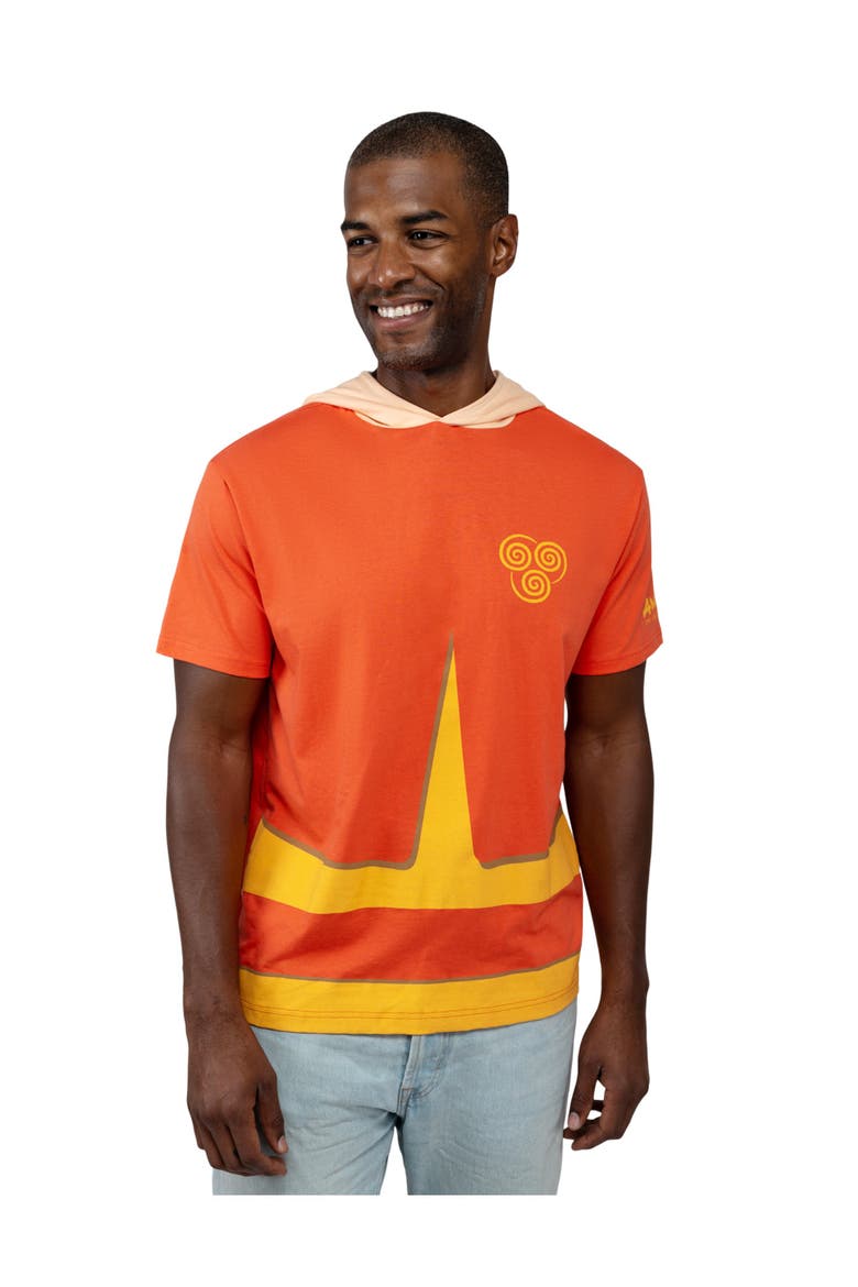 Hooded T-Shirt, Alternate, color, Red Orange Aang