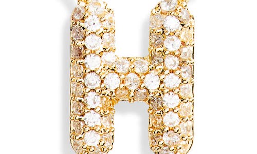Leith Cubic Zirconia Initial Pendant Necklace In H- Clear- Gold