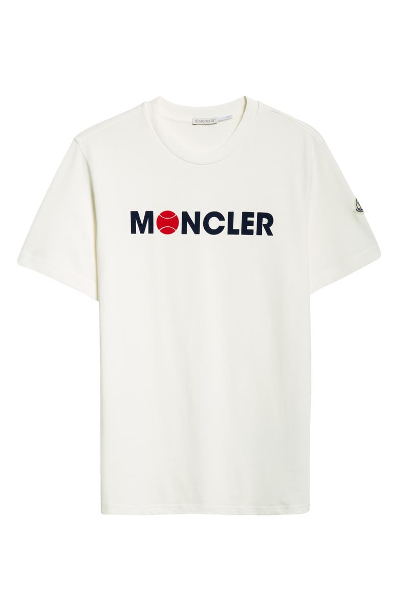 Moncler Flocked Logo Cotton T-Shirt, Alternate, color, 