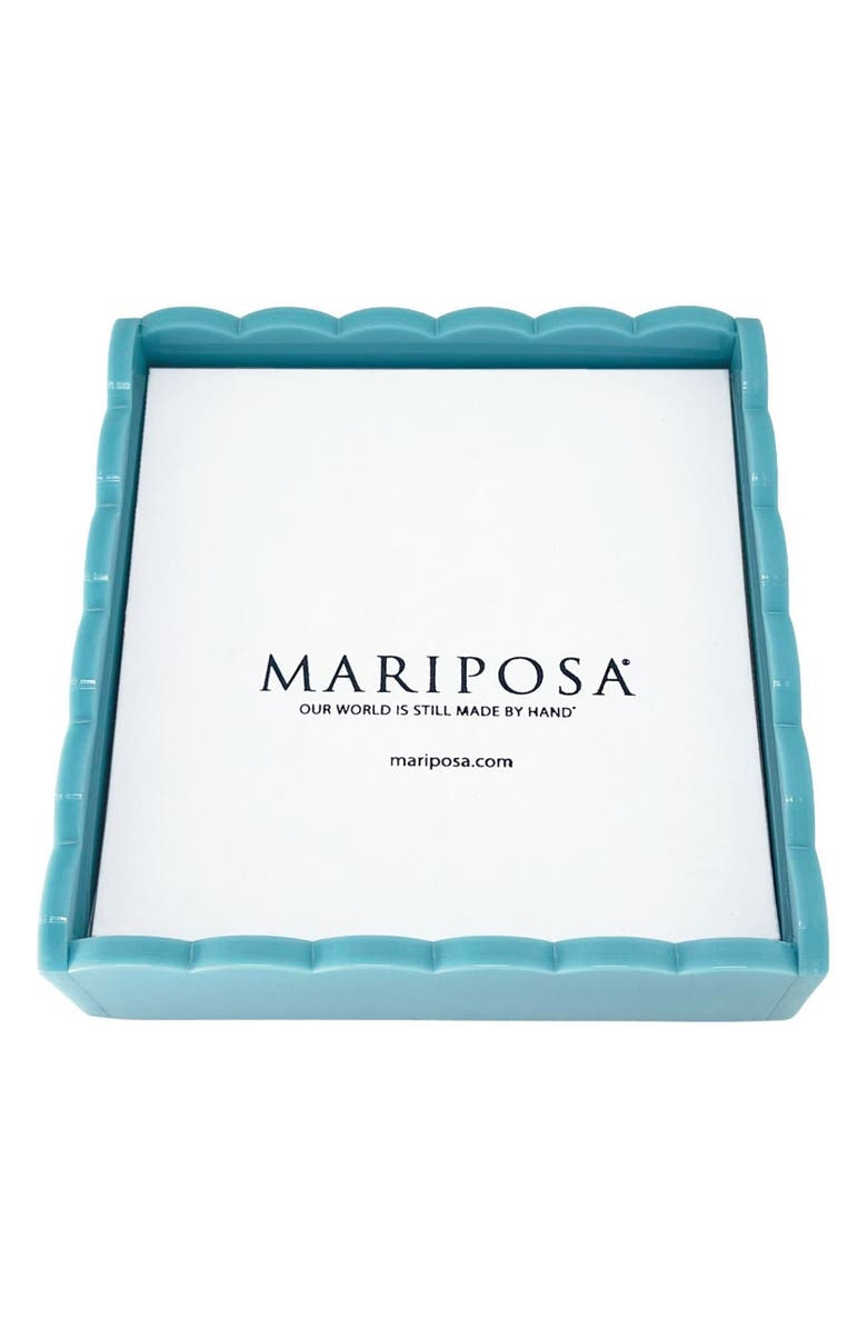 Mariposa Scallop Napkin Box Set, Main, color, Teal