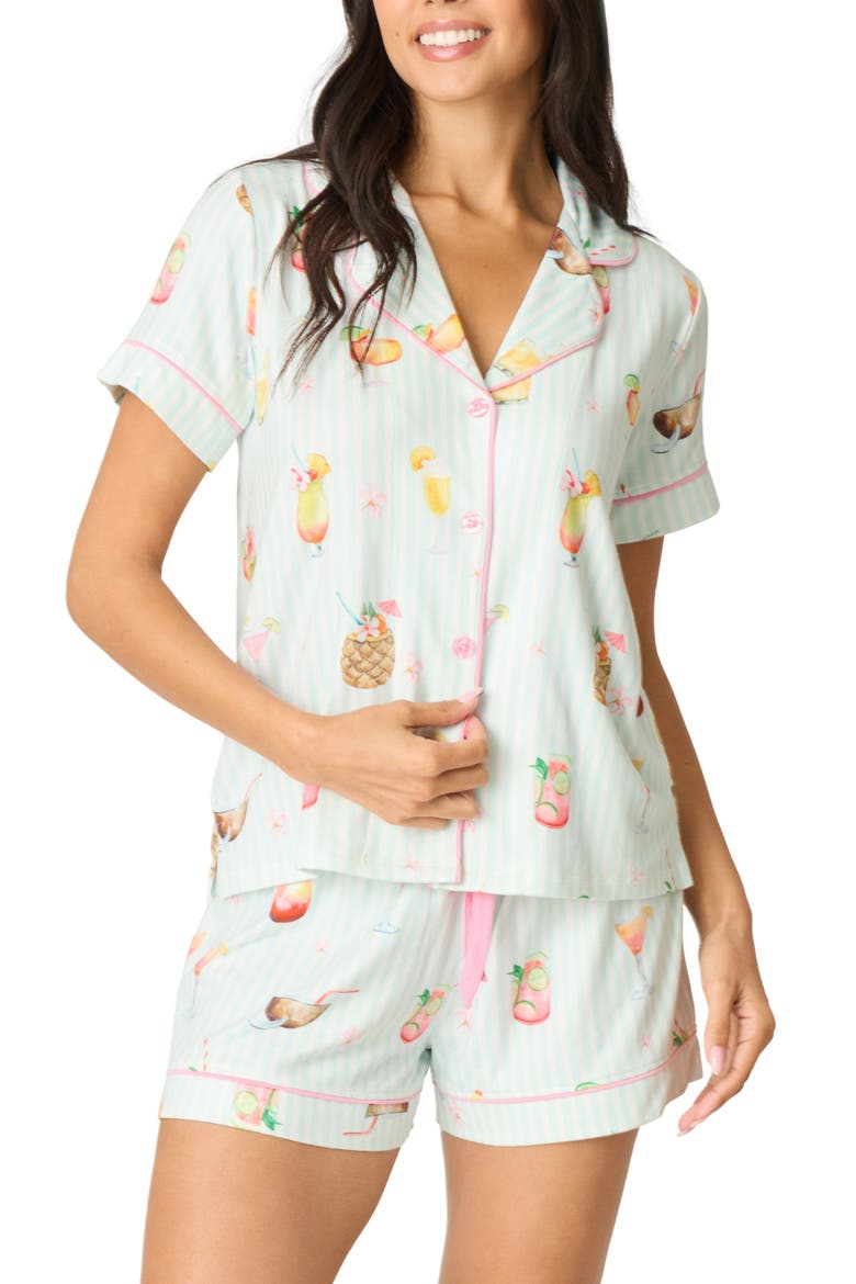 It's Five Somewhere Short Pajamas, Main, color, LIGHT AQUA