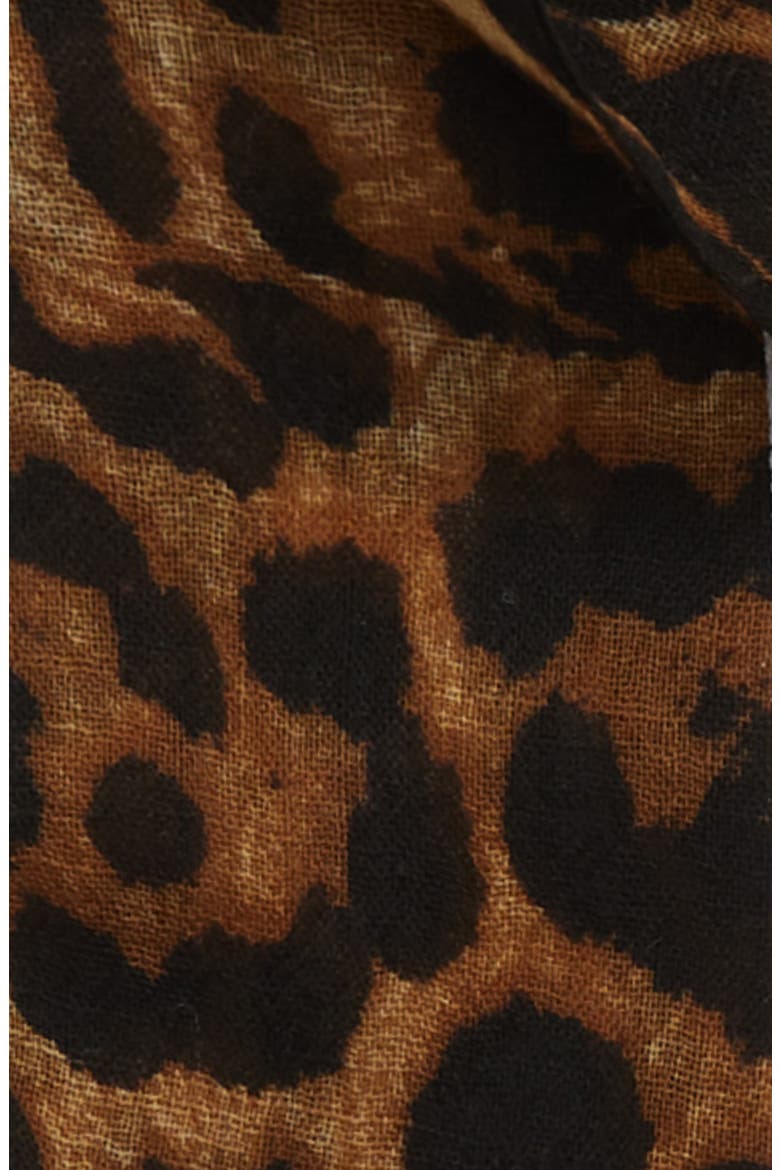 Lavalliere Chain Fringe Wool Scarf, Alternate, color, LEOPARD
