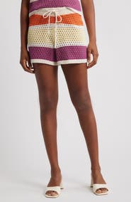 VERO MODA True Stripe Open Stitch Sweater Drawstring Shorts