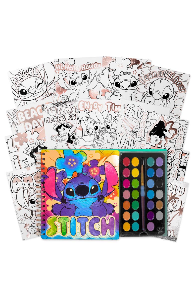 Fashion Angels Disney Stitch Watercolor Poster Set 30 Themed Pages, Main, color, 