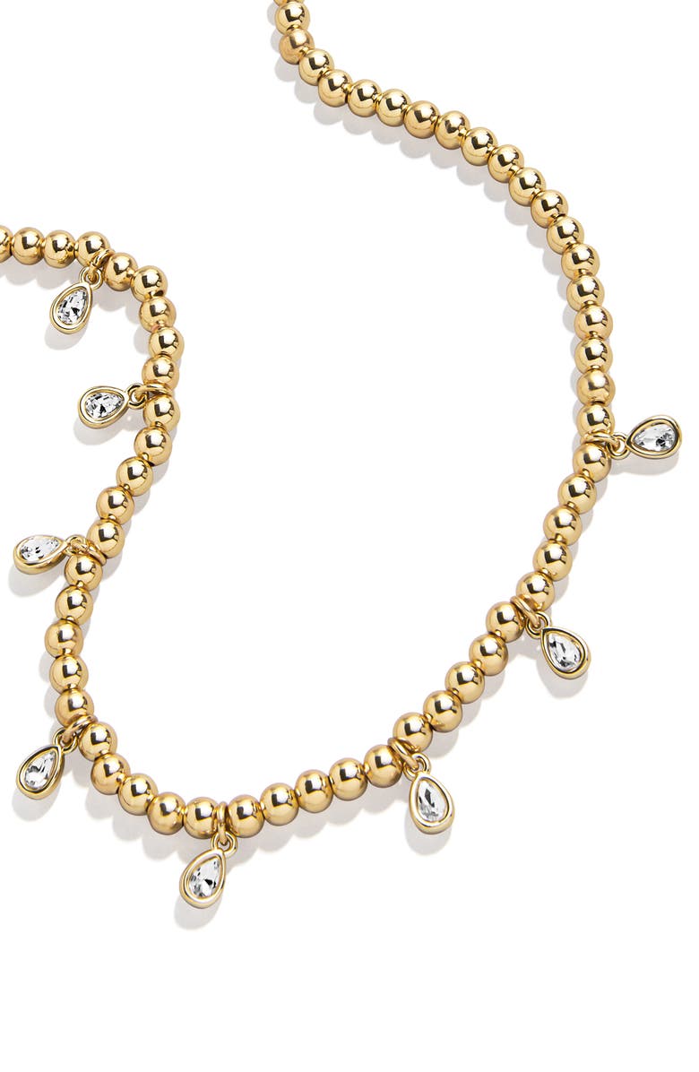 BaubleBar Mila Pisa Teardrop Station Necklace, Alternate, color, Gold
