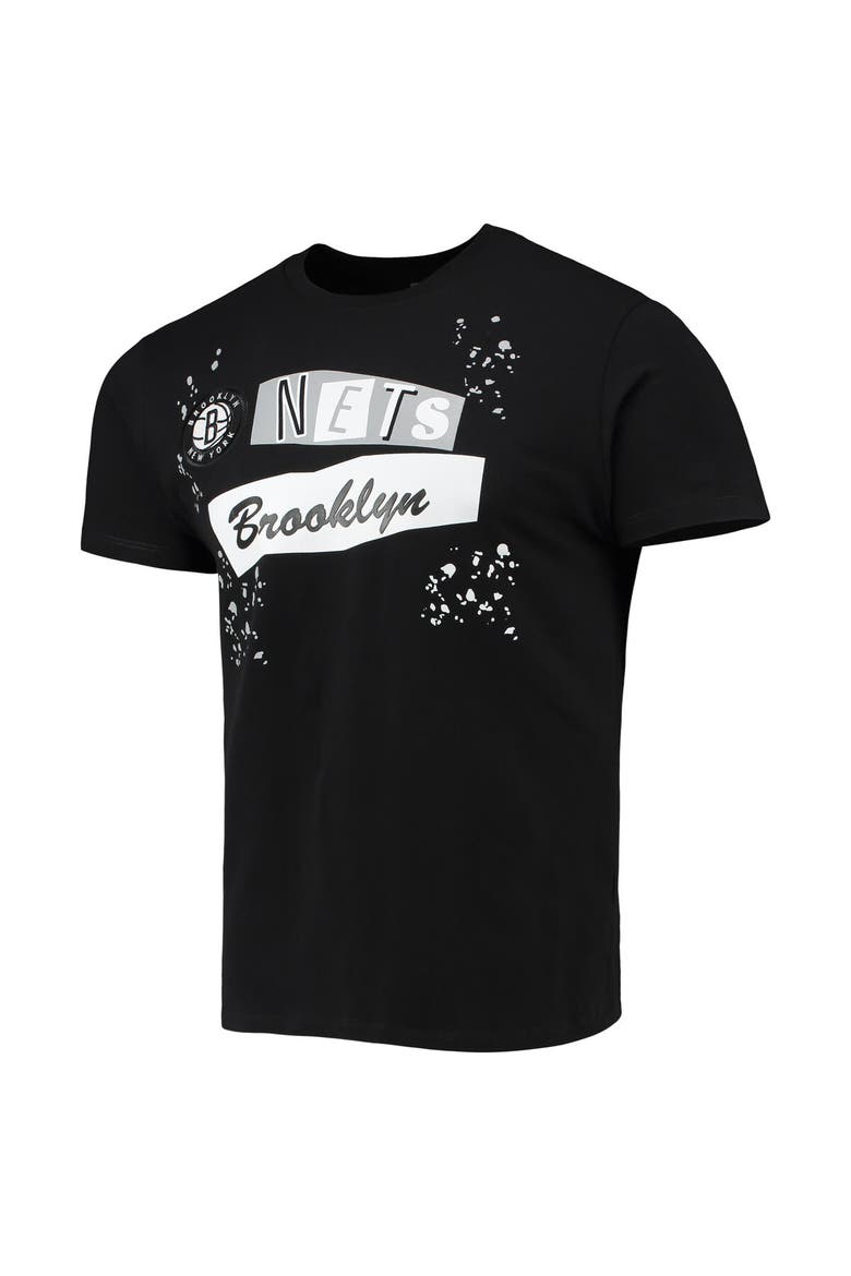 Men's FISLL Black Brooklyn Nets Confetti T-Shirt, Alternate, color, Black