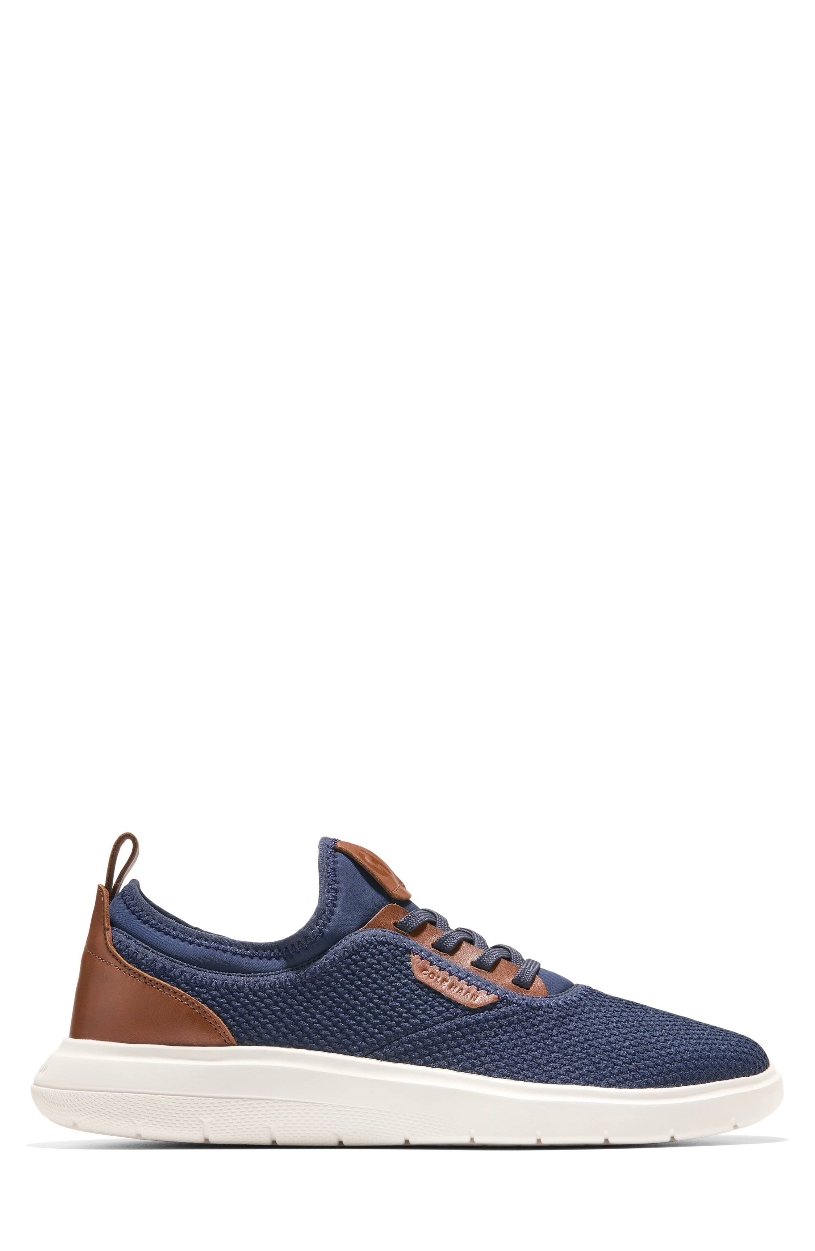 Cole Haan <p>Grand Versiq Sneaker (Men)</p>, Alternate, color, Navy/ British Tan