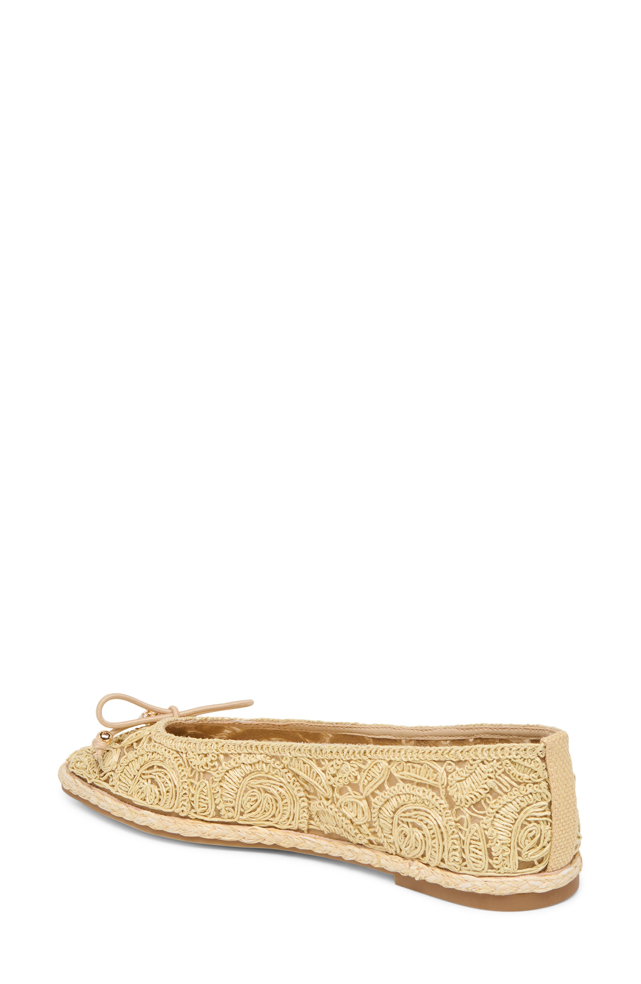 Dolce Vita Tianna Ballet Flat, Alternate, color, Light Natural Raffia Lace