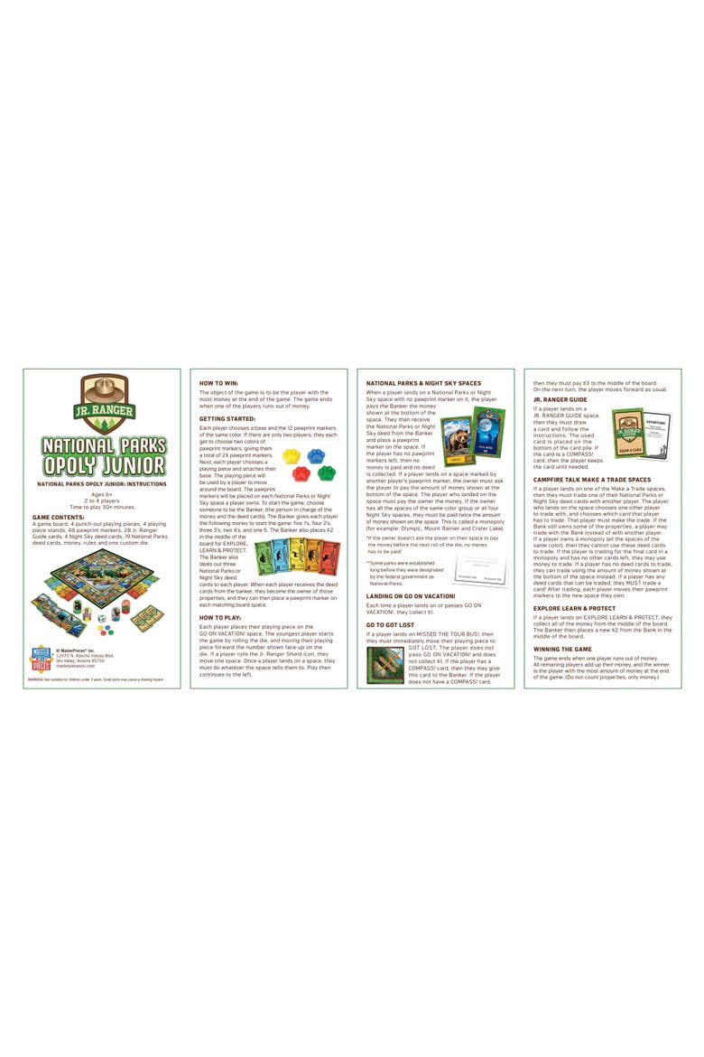 Jr. Ranger - National Parks Opoly Junior, Alternate, color, Multicolor