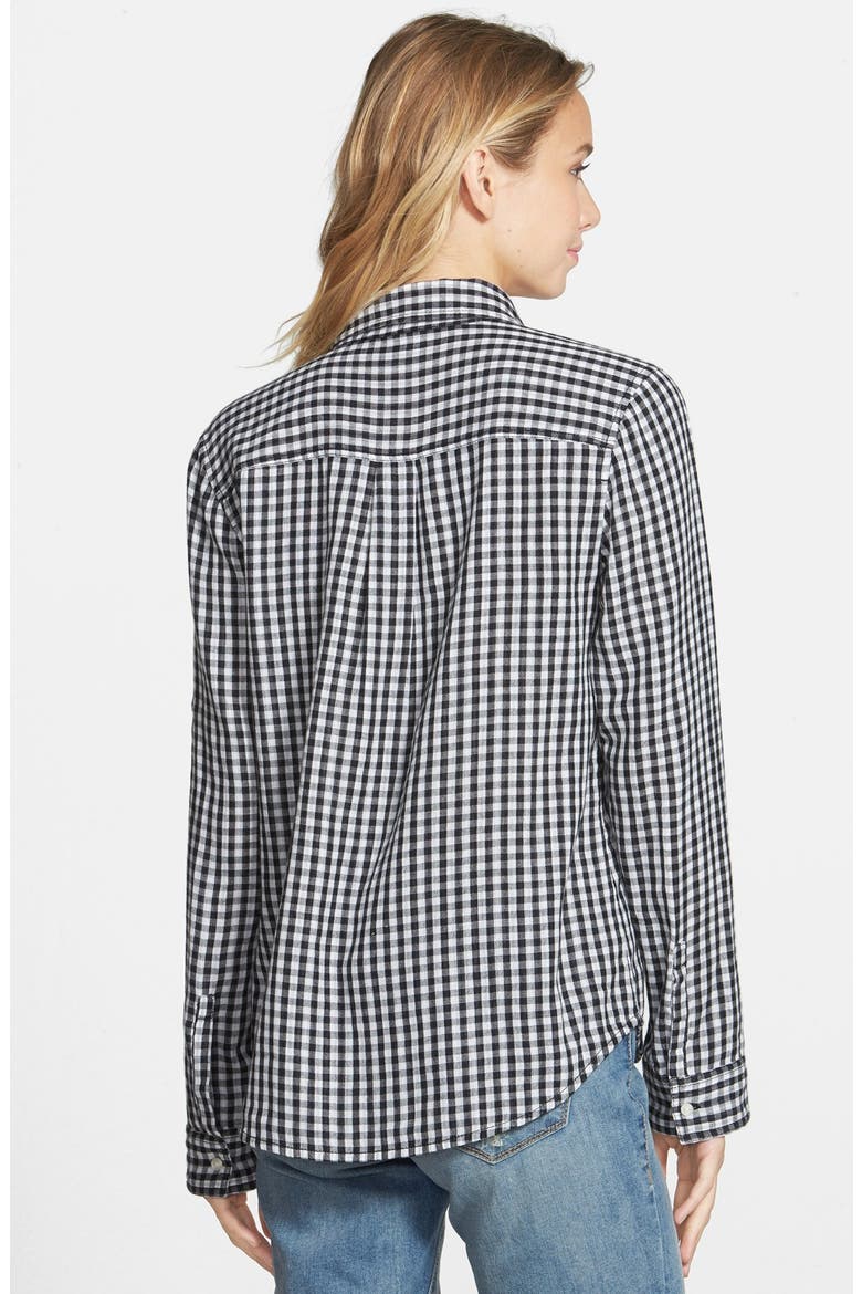 Double Layer Gingham Shirt, Alternate, color, BLACK GINGHAM