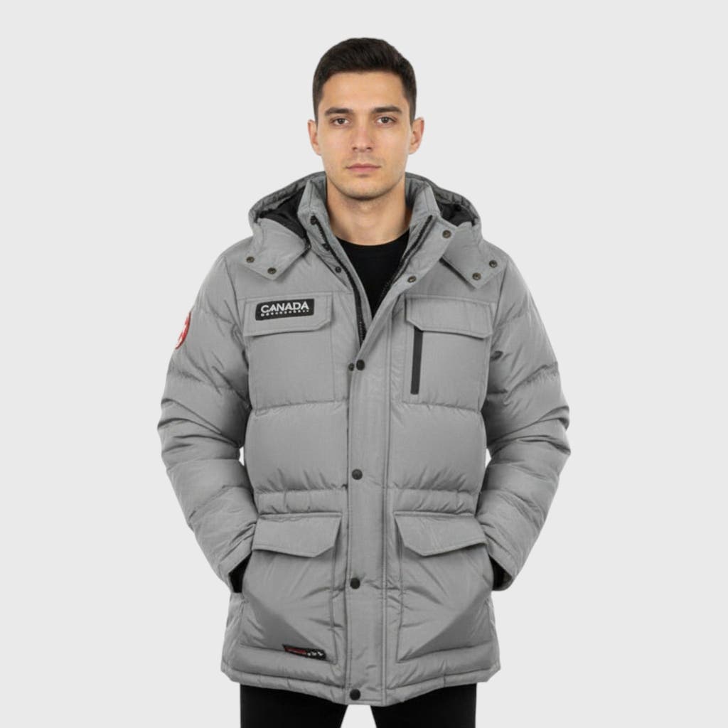 Canada Weather Gear Heavyweight Hooded Puffer Jacket In Gray