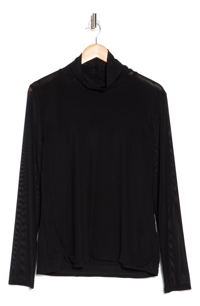 T Tahari Long Sleeve Turtleneck Mesh Top, Alternate, color,