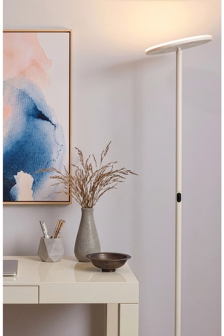 Sky 65" Modern LED Torchiere Floor Lamp with Adjustable Shade, Alternate, color, Cream