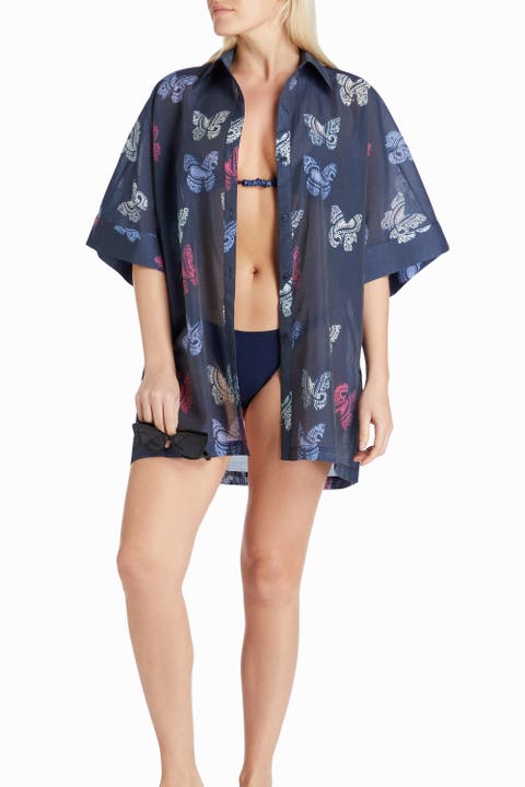 Sydney Printed Cover-up Shirtdress