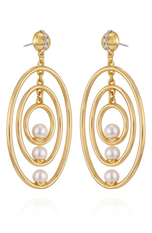 VINCE CAMUTO VINCE CAMUTO FAUX PEARL CIRCLE DROP EARRINGS