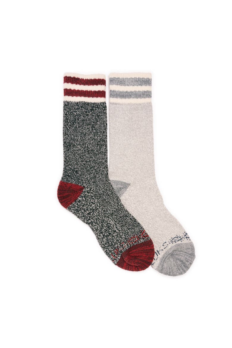 Dream Step Cozy Crew Sock 2 Pair Pack, Main, color, Ebony/Grey