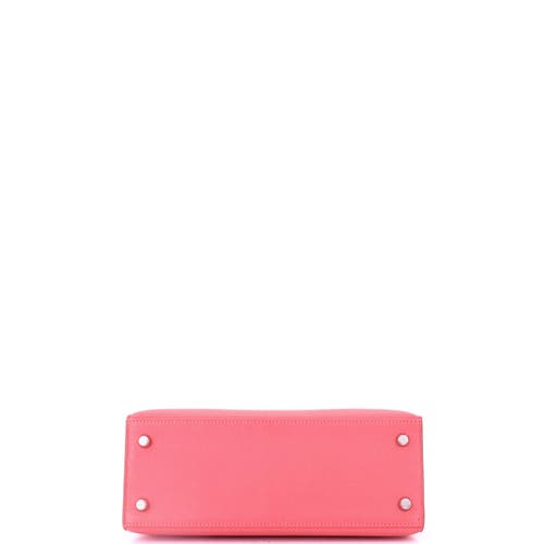 Pre-owned Hermes Hermes Kelly Handbag Pink Chevre Mysore With Palladium Hardware 25 In Pink