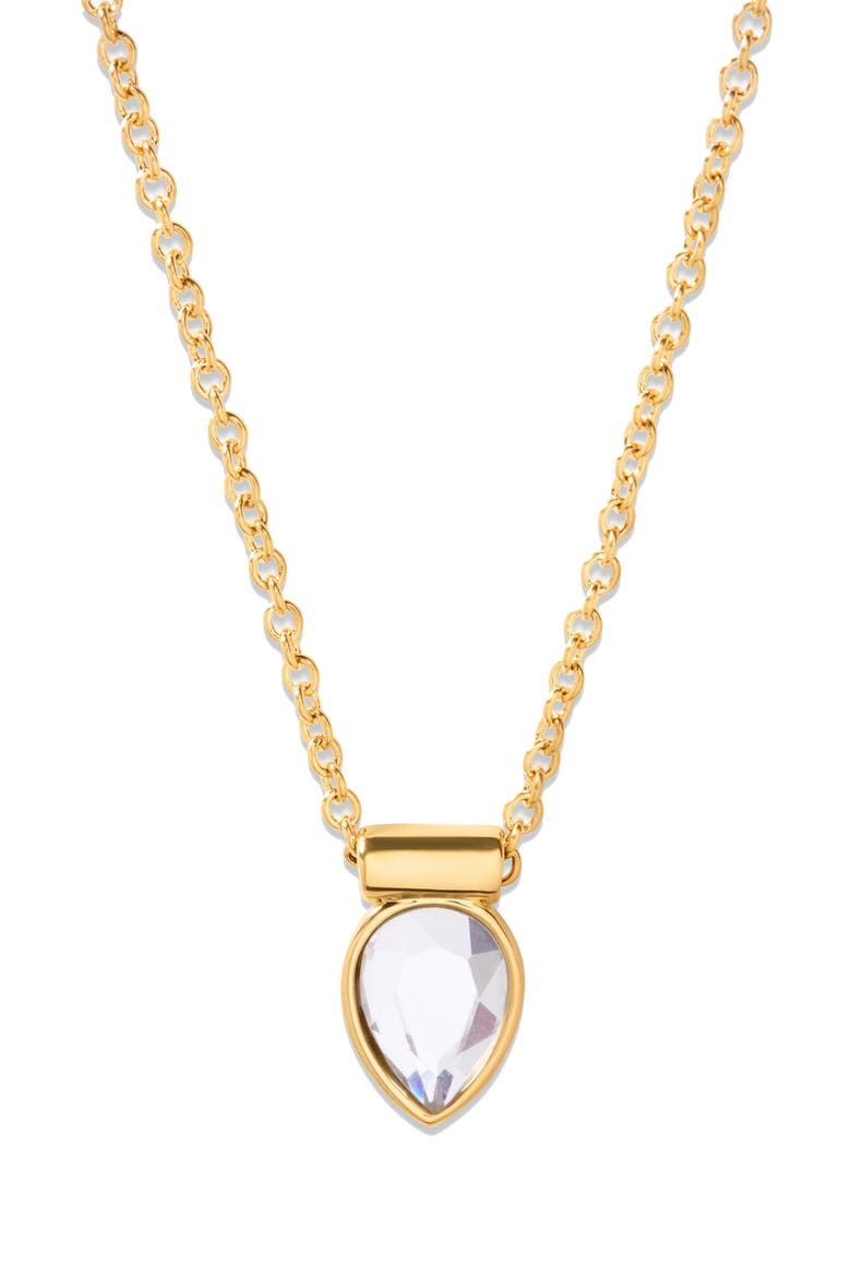 Cecilia Crystal Charm Pendant Necklace, Main, color, GOLD