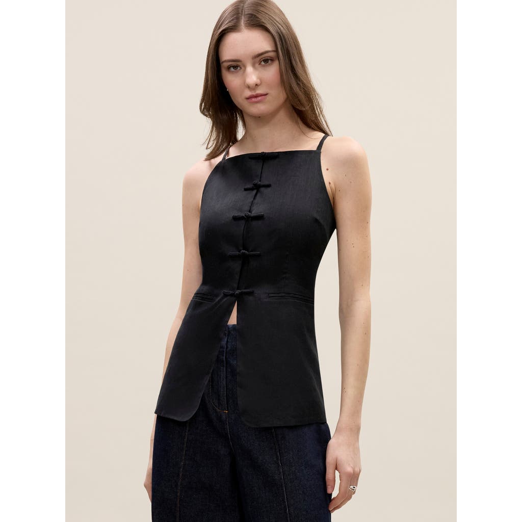 REBECCA TAYLOR REBECCA TAYLOR BEATRICE STRETCH LINEN TOP