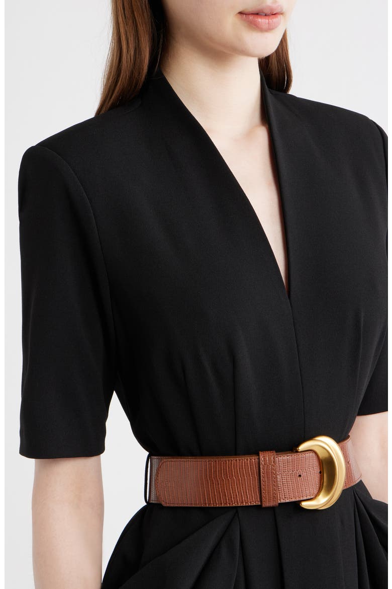 Belted Sheath Dress, Alternate, color, BLACK