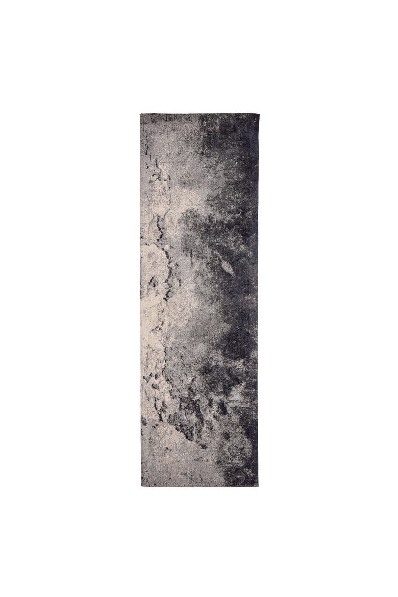 Marbled Blue & Gray Cotton Runner, Main, color, Blue