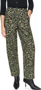 DKNY Print Barrel Leg Sanded Twill Pants