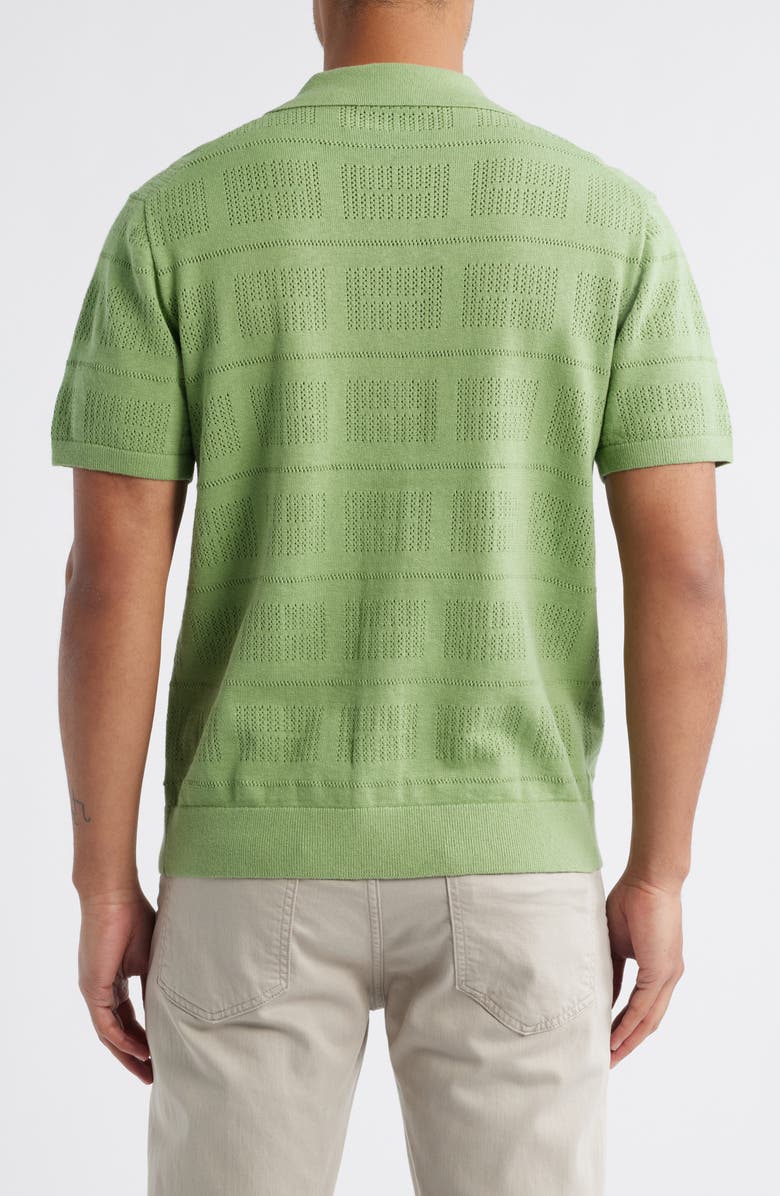 Rails Yates Pointelle Cotton & Linen Knit Camp Shirt, Alternate, color, Matcha