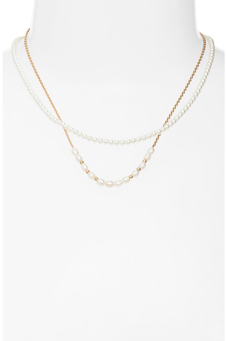 Set of 2 Freshwater Pearl Necklaces, Alternate, color, WHITE- GOLD