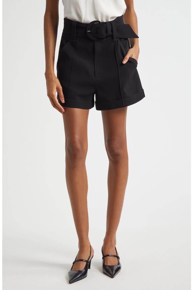 Aldi Belted High Waist Shorts, Main, color, BLACK