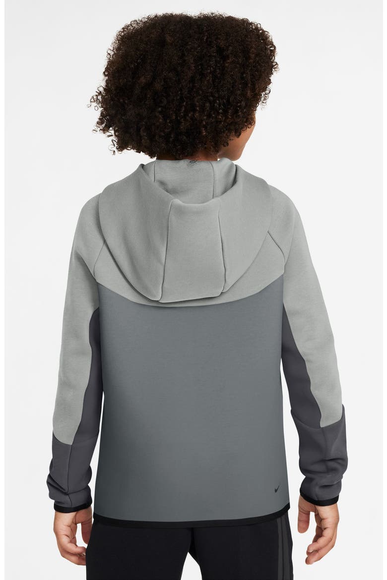 Kids' Sportswear Tech Fleece Full Zip Jacket, Alternate, color, LIGHT SMOKE GREY/ BLACK