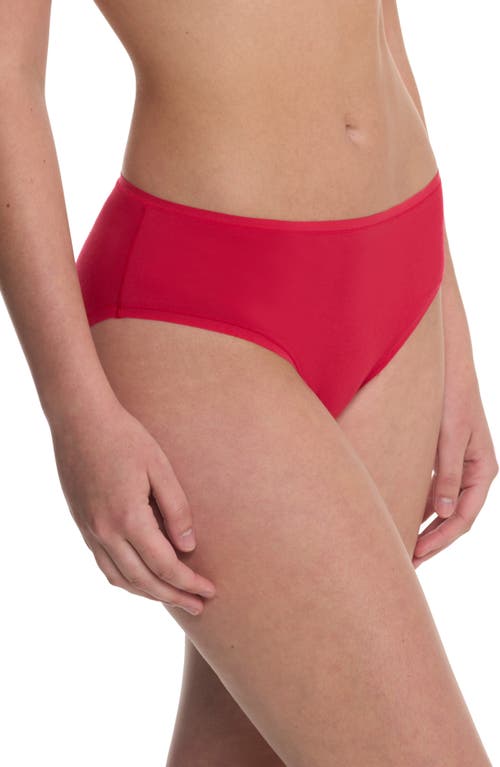 Natori Bliss Bare Cotton Hipster Briefs In Red