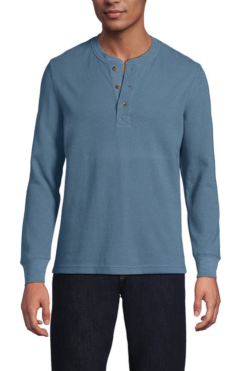 Long Sleeve Thermal Waffle Henley